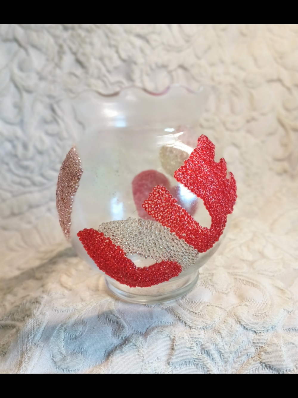 Hand Beaded Accent Glass